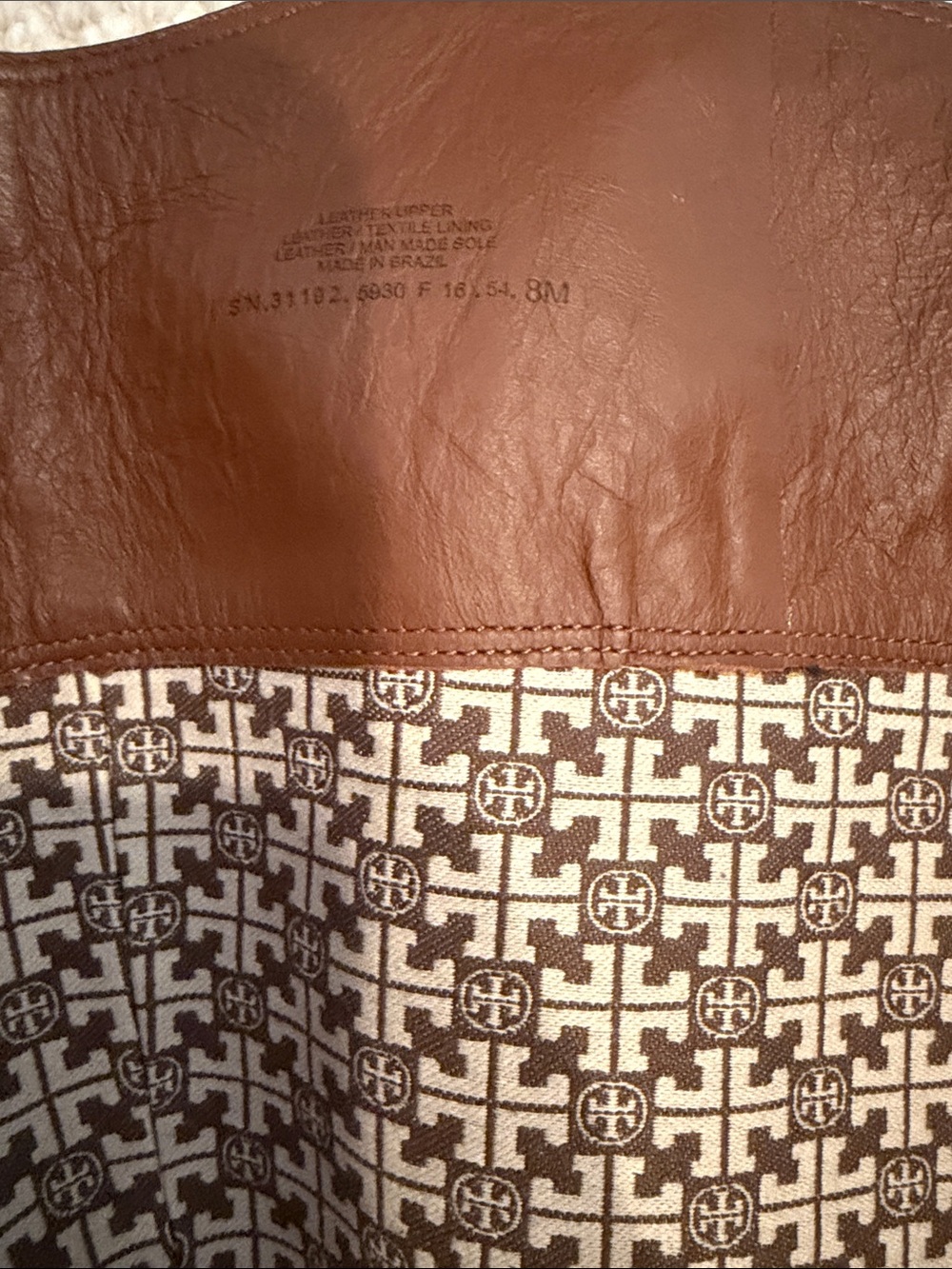 Tory Burch Brown Leather Riding Boots with Silver Logo - Picture 5 of 5